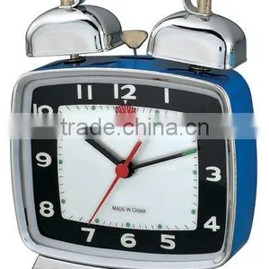 Squzre Shape Metal Case Alarm Clock Mechanism, Desktop Clock thumbnail-5