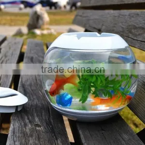 Smart Nano Glass Aquarium Fish Tank , Led Round Fish Tank thumbnail-4