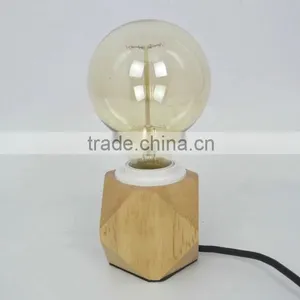 Wooden Table Light With Fabric Plug Cord thumbnail-2