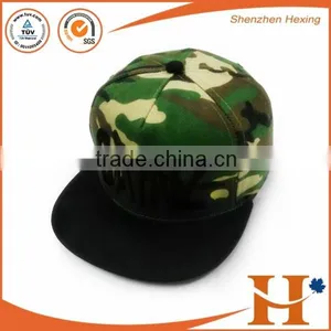 Custom Metal LOGO Camo Sanpback Cap, 3D Embroidery Camouflage Pattern Flat Brim Cap Most Popular thumbnail-1