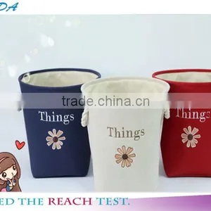 YIWU RODA Cotton Embroidery Bin Canvas Toys Receive Basket Sundry Receive Storage Basket Bathroom Laundry Basket thumbnail-1