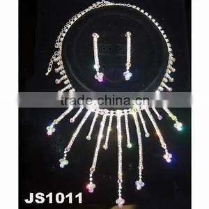 Fashion Arabic Glitter Rhinestone Crystal Wedding Jewelry Sets thumbnail-3
