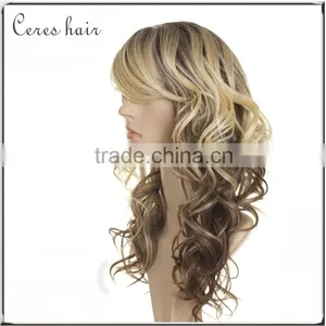 Curly Wavy Wig Blonde High Temperature Synthetic Fiber Lace Front Blonde Wig thumbnail-1