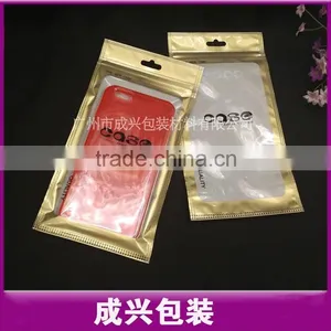 Case Packing Plastic Bags for Mobile Phones/cell Phone Back Cover Clear Plastic Zipper Bag/golden Zipper Handle Plastic Bag thumbnail-1