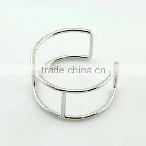 China New Silver Jewelry Bar Setting Bracelet Wide Silver Bracelet for Women thumbnail-2