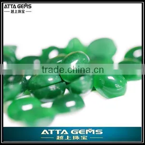 Medium Green Cabochon Cut Malay Jade Oval Created Quartz thumbnail-1