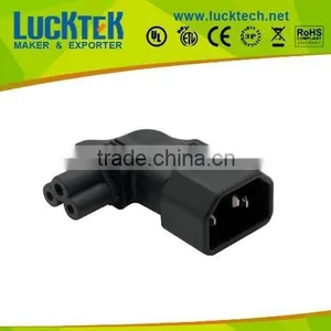IEC 320 C14 Male to C5 Micky Vertical Left Angle Power Plug Adapter thumbnail-1