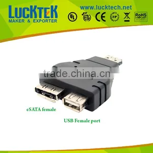 Sata to Usb Converter, Power ESATA (eSATAp) Male to 1 USB Female and 1 Esata Female thumbnail-1