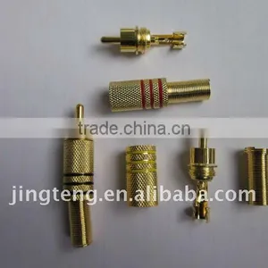 RCA PLUG ,METAL W/SPRING,GOLD thumbnail-2