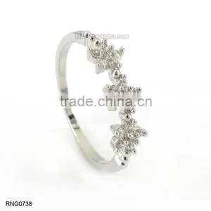 Four-leaf Clover Lucky Antique Copper Diamond Ring For Girls thumbnail-6