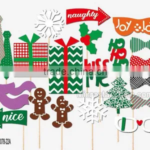 24pcs Christmas Party Hat Masks Photo Booth Props Mustache On A Stick thumbnail-5