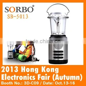 Popular Multifunctional FM Alarm Clock Radio Emergency Lantern With Handheld Solar Rechargeable Torch Light thumbnail-2