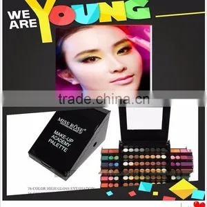 Miss Rose Pro Miss Rose 76 Glitter and 56 Matte Color Hard Case Cheap Eyeshadow Palette thumbnail-1