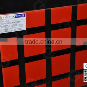 Ceramic Silkscreen Glass, Tempered Glass, Red Block Design thumbnail-1
