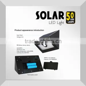 Easily-install Solar Powered Security LED Light, LED Solar Motion Sensor Light With 50 Super Bright LEDs thumbnail-1