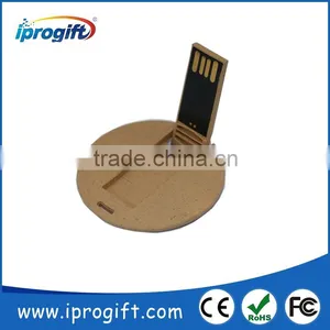 Paper Fibre Mini Circle Credit Card Usb Flash Drive 1GB 2GB 4GB 8GB 16GB 32GB thumbnail-1