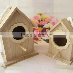 Garden Decorative Hanging Wood Cage Bird House thumbnail-1