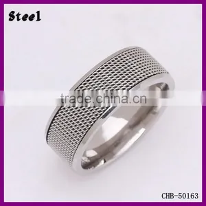 Wholesale Fashion Design 316L Surgical Steel Nets Surface New Design Finger Ring thumbnail-1