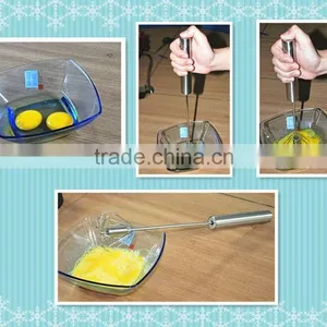 Stainless Steel Miracle Whisk Tools With Rubber Hand Rotating Egg Whisk Egg Beater thumbnail-4
