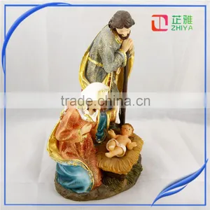 Factory Resin Religion Holy Family With Baby Jesus Polyresin Nativity Figurines thumbnail-5