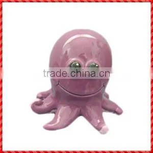 Lovely Pink Little Ceramic Octopus Shaped of Animal Coin Box thumbnail-1