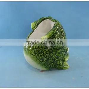 Ceramic Frog Garden Pot, Pottery Garden Flower Pot thumbnail-2