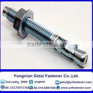 Carbon Steel YZPM8*150 Wedge Anchor Silver White Zinc-plated With Nut and Washer thumbnail-1
