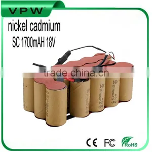 Rechargeable Nickel Cadmium Battery Pack SC 1700mah 18v for Power Tool thumbnail-1