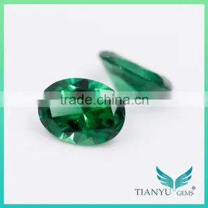 Synthetic Sapphire Nanosital #2092 Color Green Oval Cut for Sale thumbnail-2