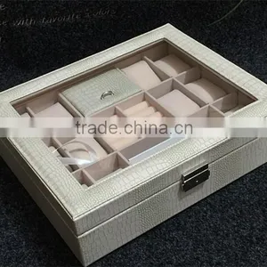 Chinese Factories Wholesale Custom PU Leather Jewelry Box, White Watch Box thumbnail-3