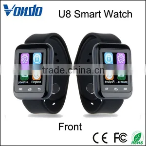 Wholesale WristWatch Phone Touch Screen For IOS Iphone Android Smartphone Samsung Smartphone Black U8 Bluetooth Smart Watch thumbnail-6