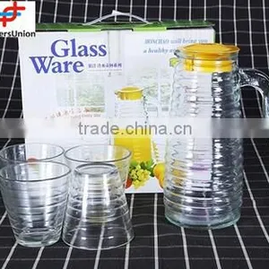 No.1 Yiwu & Ningbo Exporting Commission Agent Wanted 1L Drinking Water/juice Jug Set With 4 Glass Cups thumbnail-1