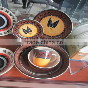 Handpainted Flower Design Color Warm Round Stoneware Dinnerware Sets thumbnail-1