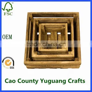 Cao County Set of 3 Wooden Crates for Vintage Shabby Chic Home Decor thumbnail-2
