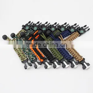 Paracord Survival Bracelet With a 350LB Parachute Cord, Fire Starter, Embedded Compass, Flint, Emergency Knife & Whistle thumbnail-3