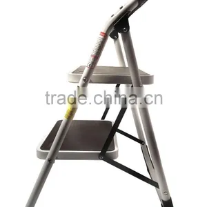 2 Tread Non Slip Folding Step Ladder Kitchen Stool New thumbnail-4