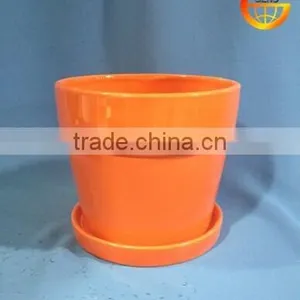 Hot Sell Ceramic Orange Flower Pot thumbnail-1