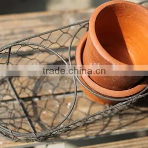 Handmade Small Wire Mesh Baskets for Plant Decorative Wire Basket thumbnail-2