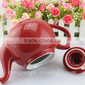 China Factory Custom Logo Promotion Cheap Red Glaze Porcelain Tea Accessories Ceramic Tea Pot thumbnail-4