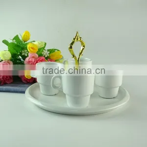 Cheap White Porcelain Cup and Plate in Stock, Wholesale Coffee Set , Tea Set, Espresso Cup Saucers thumbnail-1