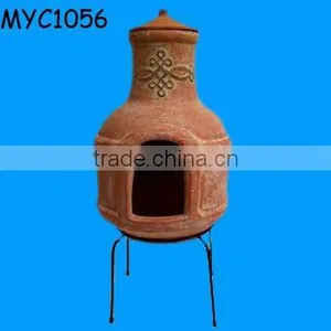 Terracotta Chiminea Garden BBQ Fireplace thumbnail-1