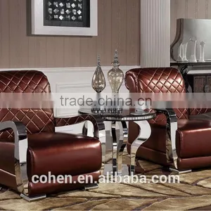 Round Shape Stainless Steel Corner/tea Table With Stone Marble Top B108-2 thumbnail-2