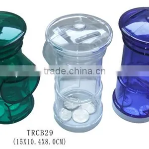 Clear Glass Block Coin Savings Bank thumbnail-1