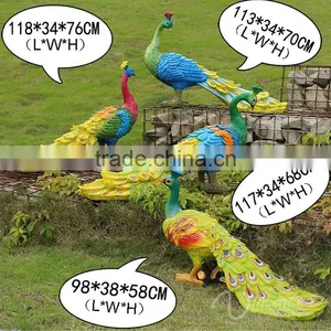 Beautiful Life Size Resin Peacock Statue for Sale thumbnail-1
