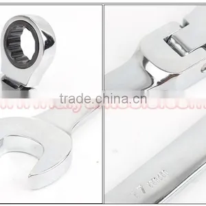 FLEXIBLE HEAD Ratchet Wrench Set Combination Spanner Kit Open Ended and Ratchet Ring Great Double Ended Combi Spanners thumbnail-6