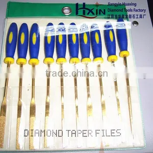 3*140*50mm 10pcs Diamond Taper File Sets With Ti Coating thumbnail-1