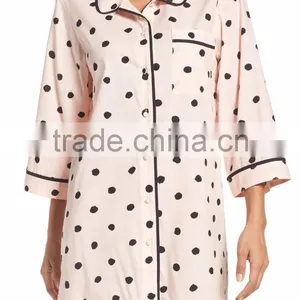 Sleep Shirt for Women Fashion Cotton Knit Sleep Shirts Wholesale Pajams Sleepwear thumbnail-2