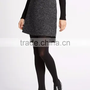Wholesale Custom Made in China Women Fashion Textured A-Line Tight Mini Skirt With Wool thumbnail-2