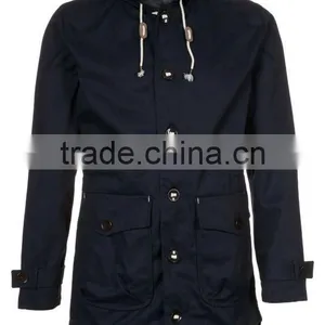 ALIKE Slim Fit Cotton Long Wind Coat for Men thumbnail-1