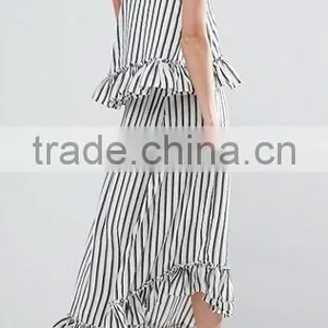 Fashion Stripe Set Crop Top and Panty Style Ith Ruffle thumbnail-3